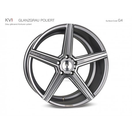 mbDESIGN KV1 20x12 5x108 ET40 Glanzgrau poliert