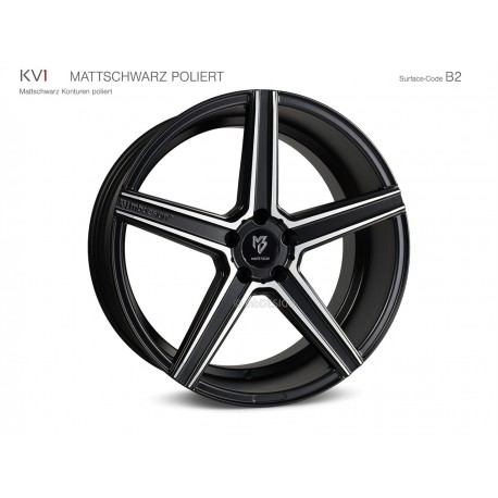 mbDESIGN KV1 22x10 5x112 ET53 Mattschwarz poliert