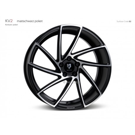 mbDESIGN KV2 19x8,5 5x114,3 ET43 Mattschwarz poliert