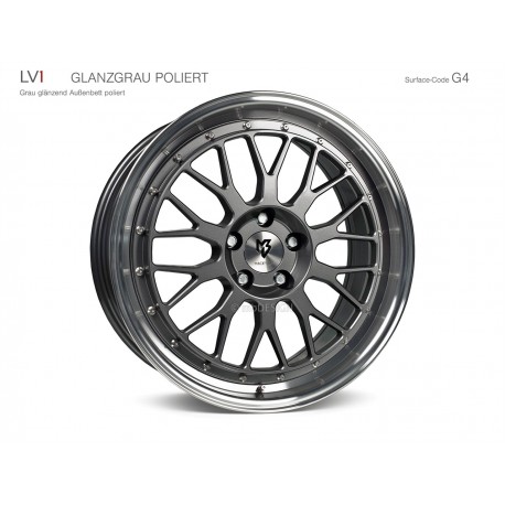mbDESIGN LV1 17x7 4x108 ET35 Glanzgrau poliert