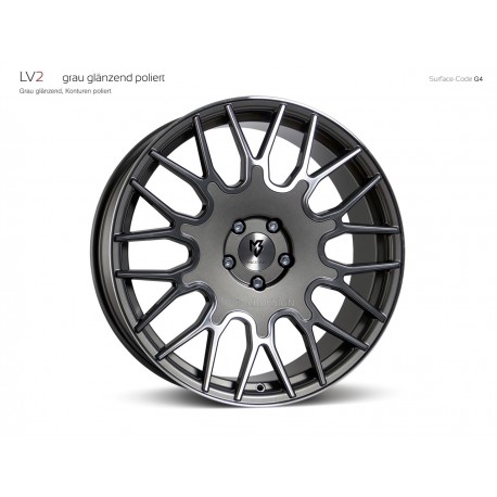 mbDESIGN LV2 19x8,5 5x108 ET45 Glanzgrau poliert