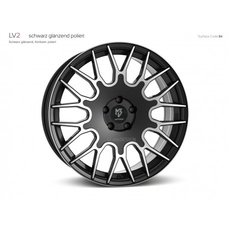 mbDESIGN LV2 19x8,5 5x110 ET35 Glanzschwarz poliert